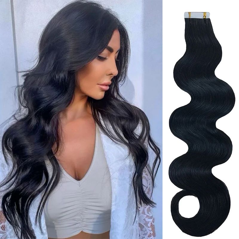 Invisible Tape In Extensions Real Hair - 인간의 머리카락 확장에 긴 바디 웨이브