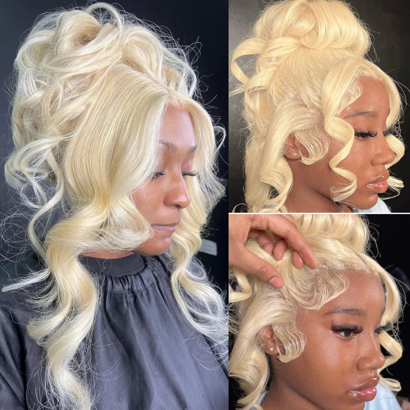 613 Blonde Body Wave Lace Front Wig - 13x4 13x6 360 HD 투명 613