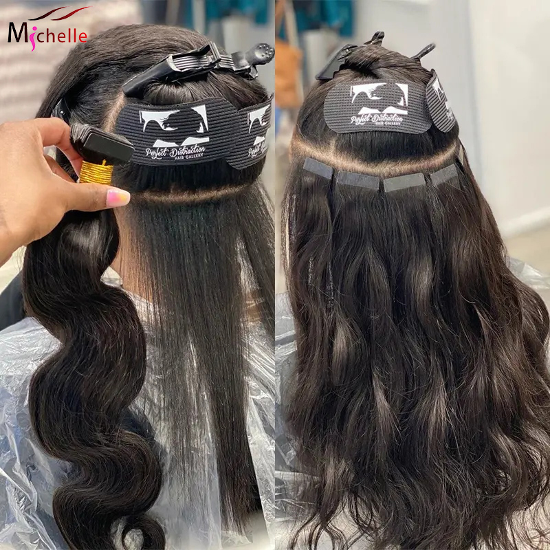 Invisible Tape In Extensions Real Hair - 테이프인 인모 헤어 익스텐션 바디 웨이브