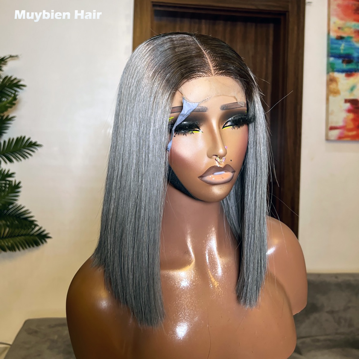 Glueless Wear And Go Human Hair Wig - 슈퍼 더블 드로운 본 스트레이트 그레이,