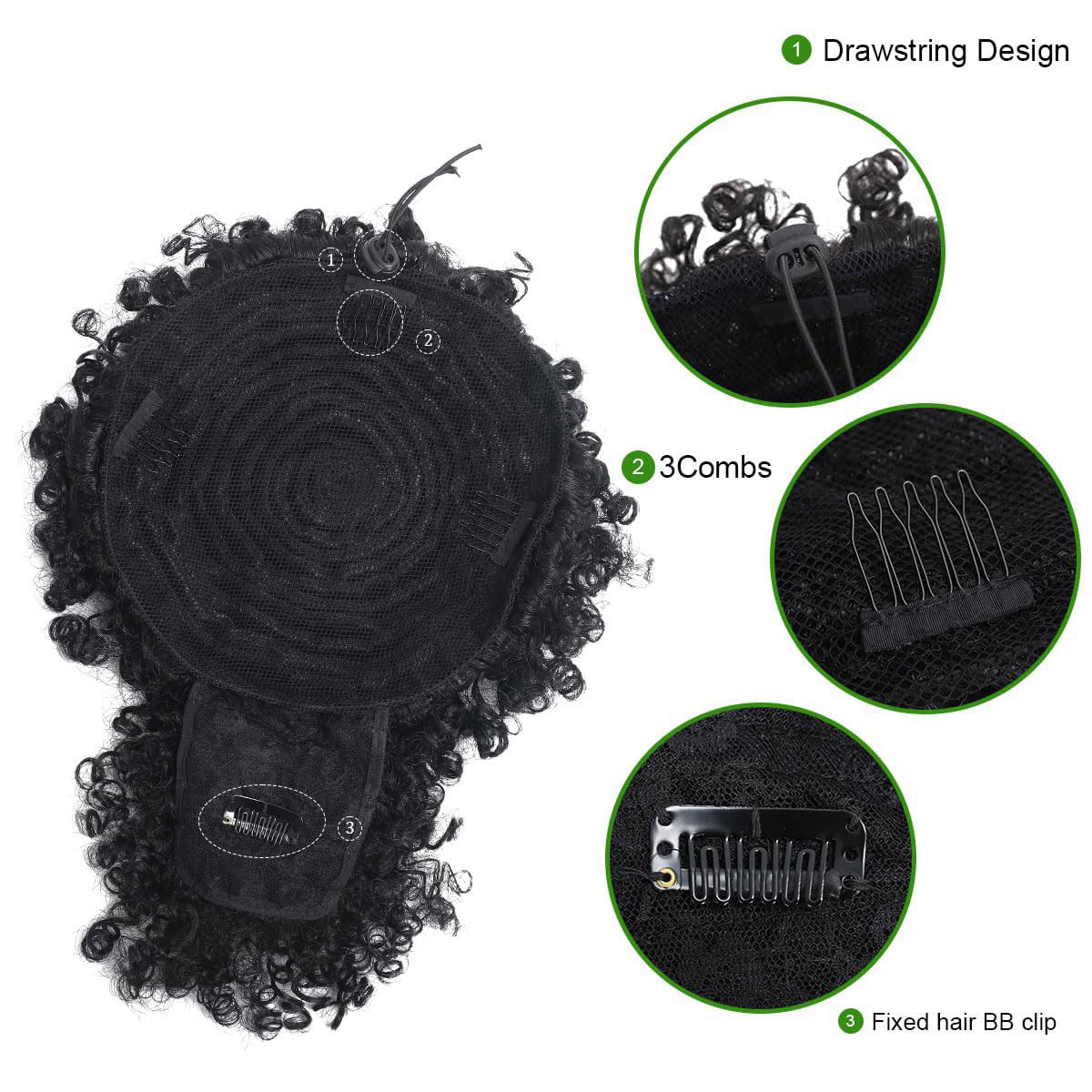 아프로 퍼프 킨키 곱슬 머리 Updo 포니테일 익스텐션 - Drawstring Afro Curly Puff Ponytail 리뷰 및 가격