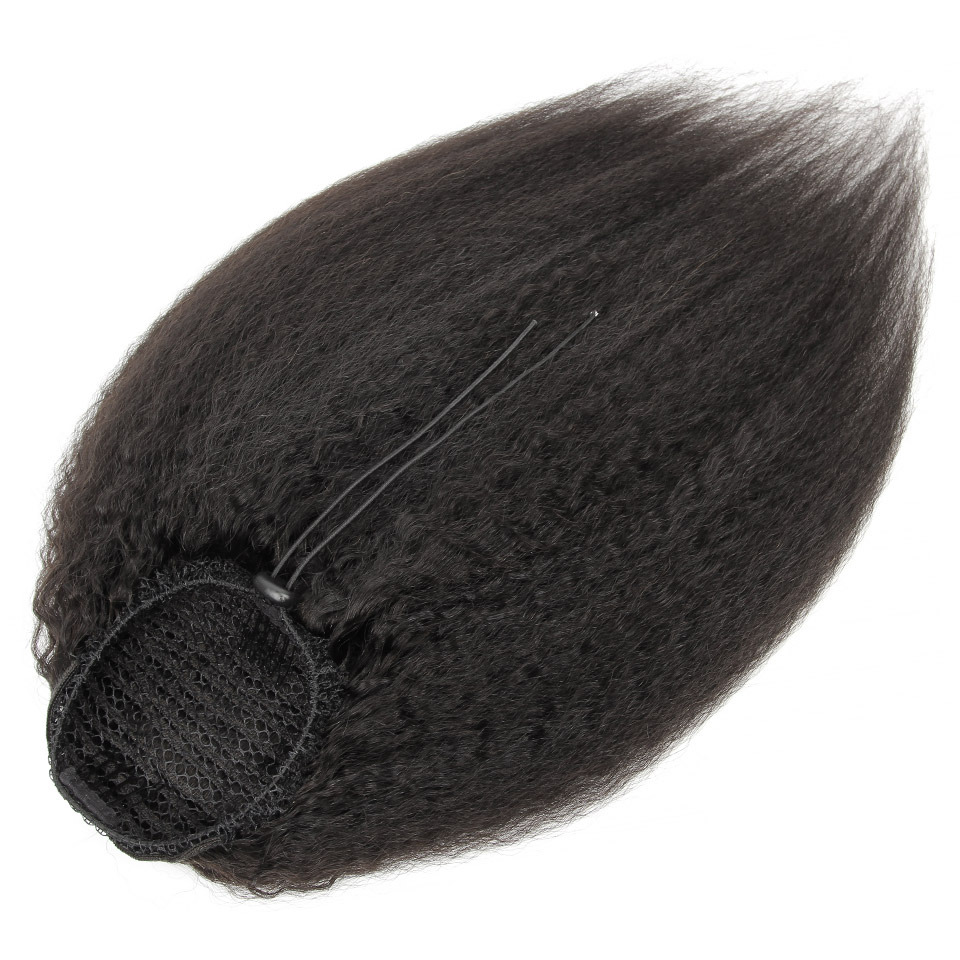 Yvonne 킨키 스트레이트 드로스트링 포니테일 인모  - Seamless Clip In Hair Extensions Human Hair 리뷰 및 가격