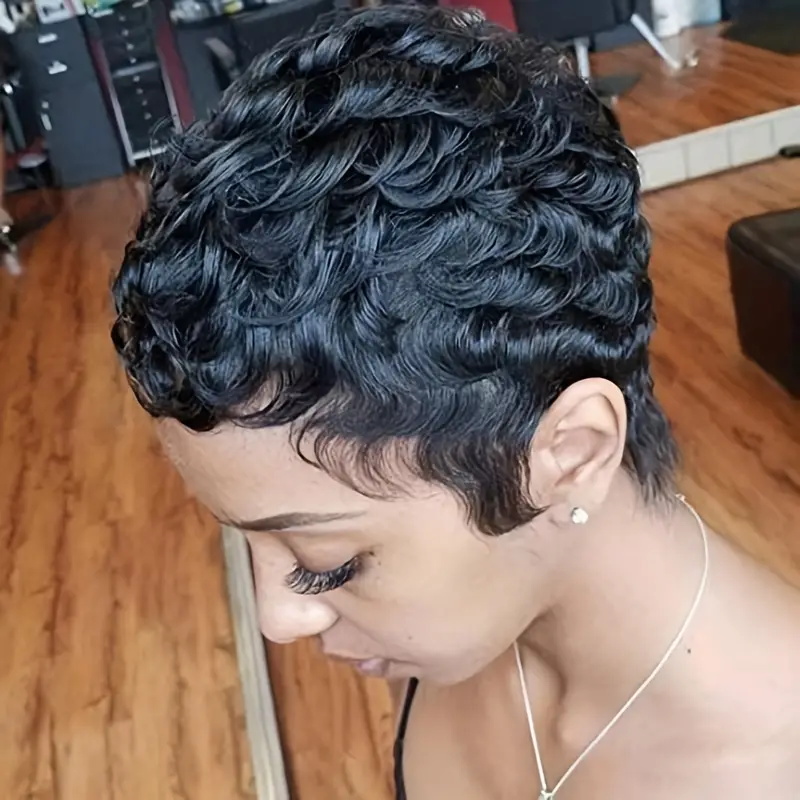 짧은 밥 픽시컷 가발 픽시 곱슬머리 인모 브라질리언 헤 - Short Pixie Cut Wig Human Hair Cheap 리뷰 및 가격