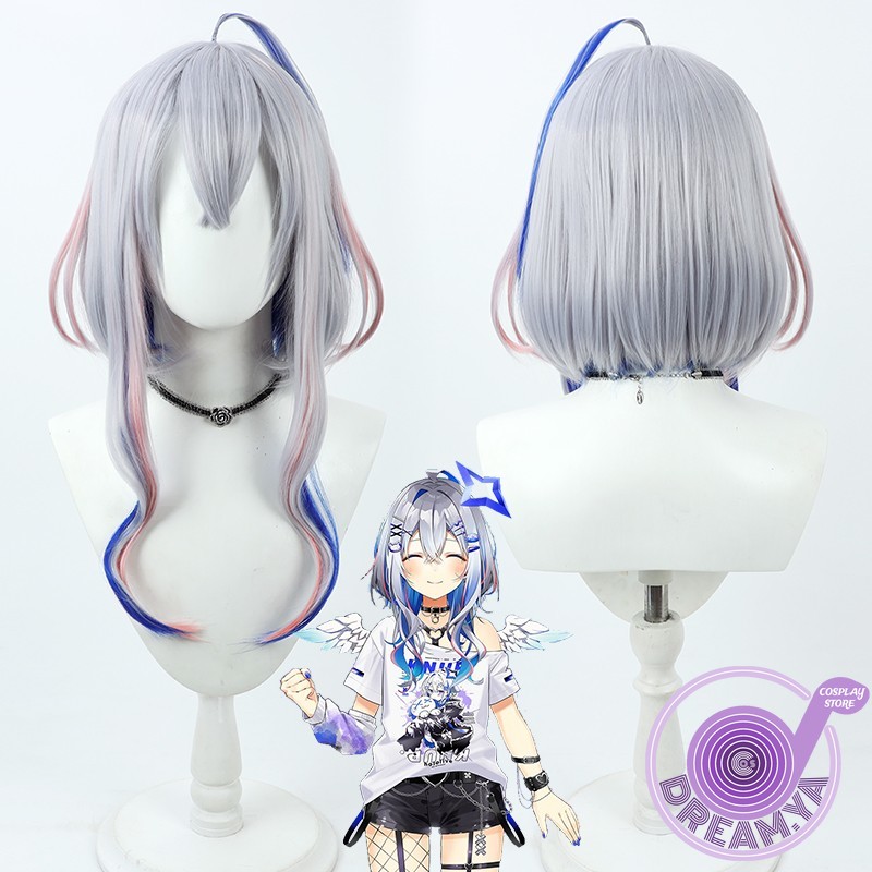 아마네 카나타 코스프레 가발 Vtuber 그레이 핑크  - Synthetic Wigs 리뷰 및 가격