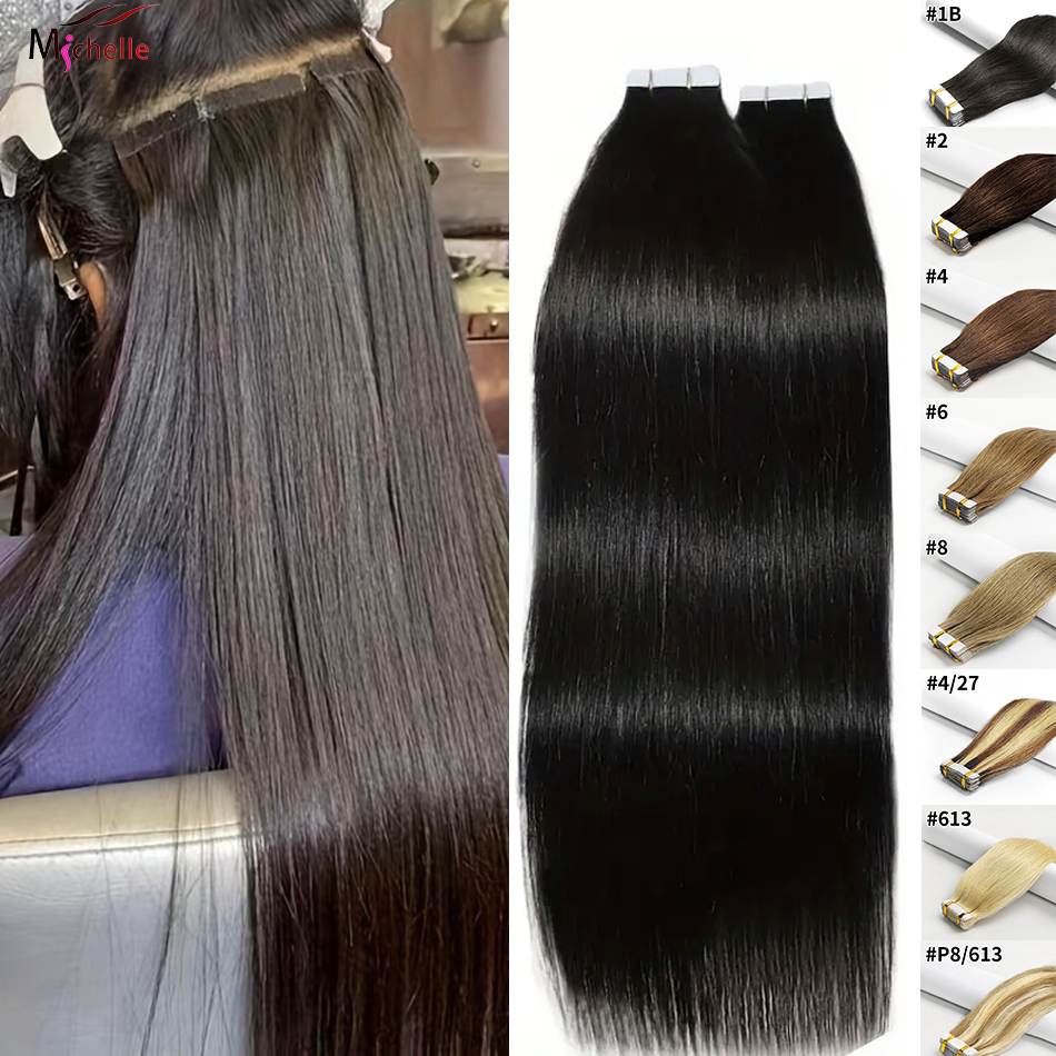 테이프 인 헤어 익스텐션 스트레이트 인모 브라질리언 인 - Invisible Tape In Extensions Real Hair 리뷰 및 가격