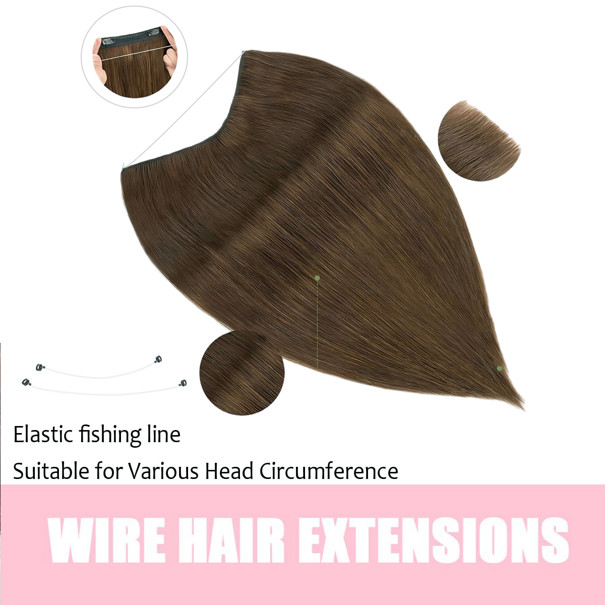 보이지 않는 헤일로 헤어 익스텐션, 진짜 인모, 피쉬  - Seamless Clip In Hair Extensions Human Hair 리뷰 및 가격