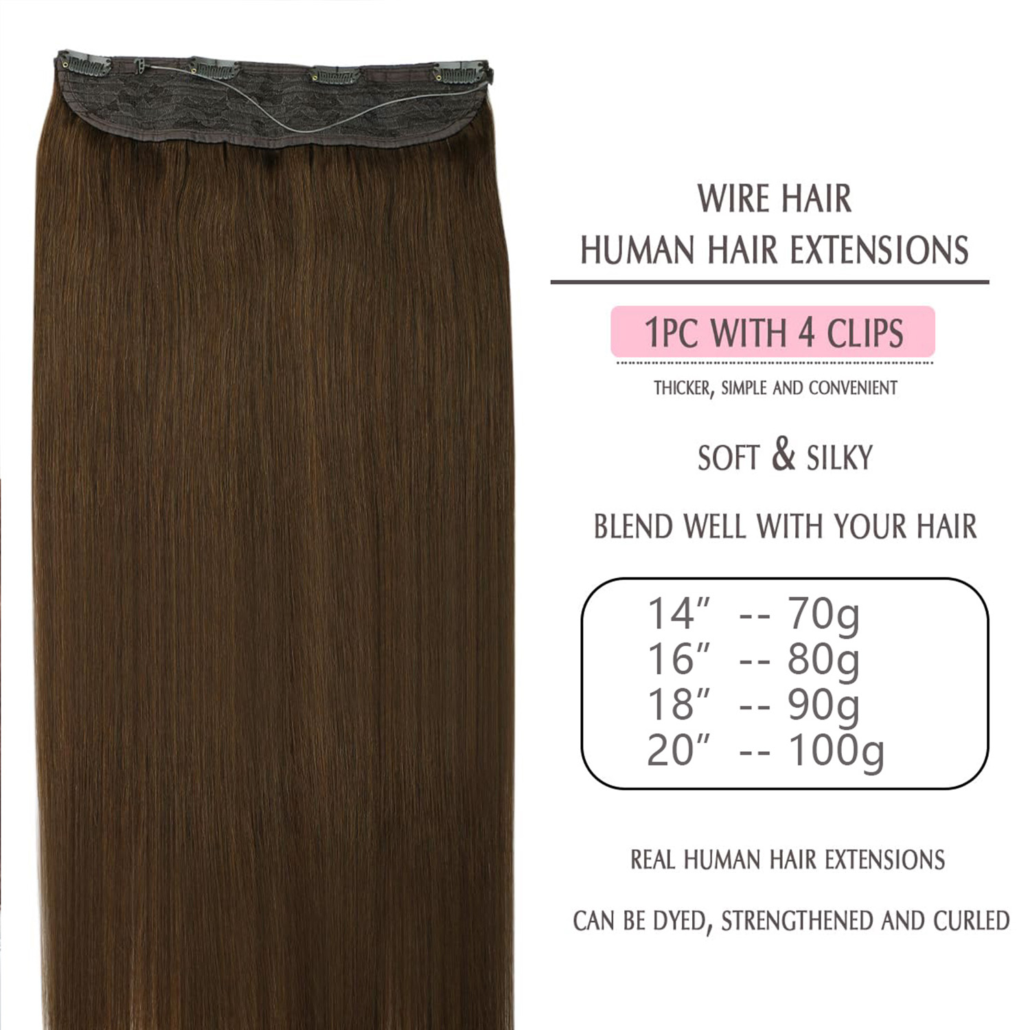 보이지 않는 헤일로 헤어 익스텐션, 진짜 인모, 피쉬  - Seamless Clip In Hair Extensions Human Hair 리뷰 및 가격