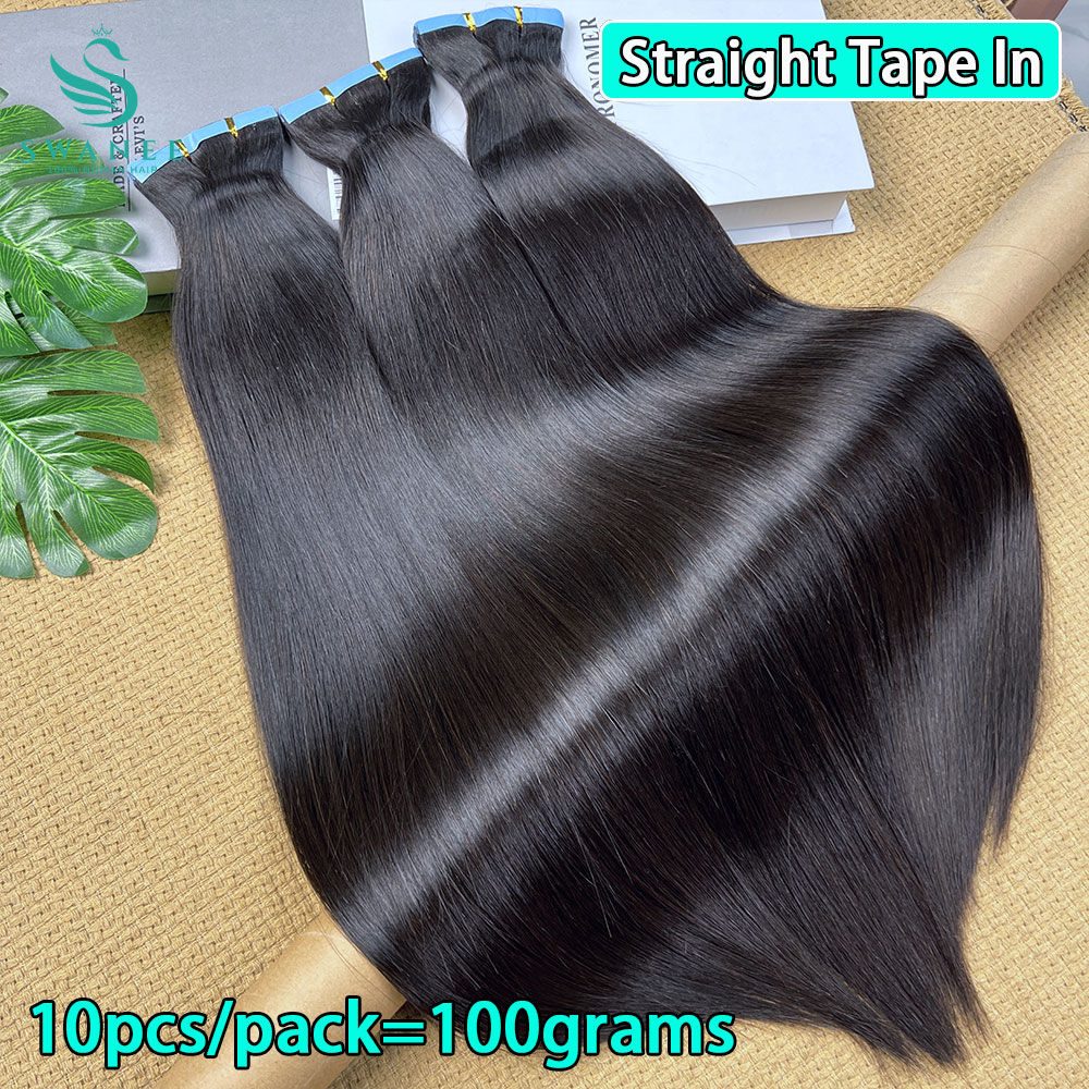 스트레이트 미니 테이프 인 휴먼 헤어 익스텐션 심리스  - Invisible Tape In Extensions Real Hair 리뷰 및 가격