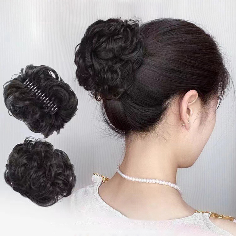 새로운 합성 시뇽 메시 번 클립형 헤어피스 웨이브 곱슬 - Claw Clip Messy Bun Hair Piece 리뷰 및 가격