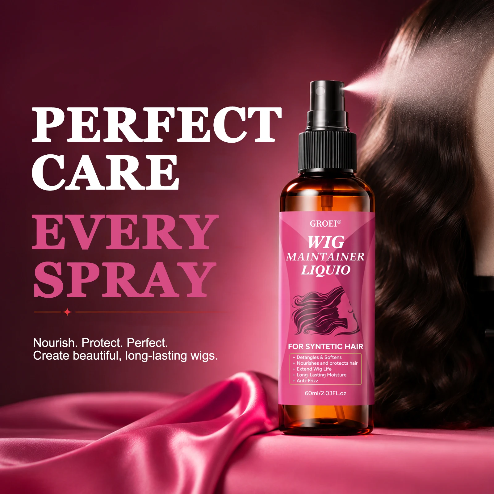 그로이 안티 프리즈 가발 관리 스프레이 60ml, 합성 - Synthetic Wigs 리뷰 및 가격