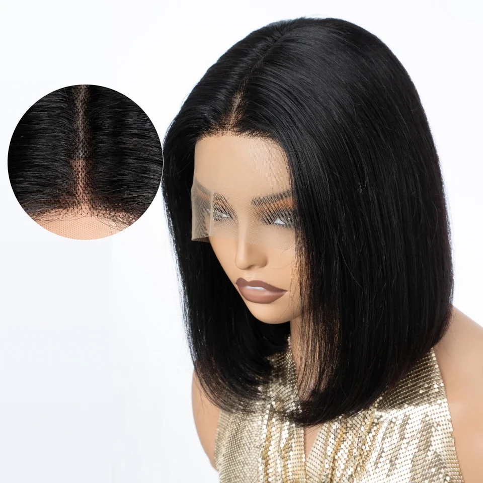 직진 짧은 밥 가발 인모 13x6x1 T 부분 앞면 레 - Glueless Wear And Go Human Hair Wig 리뷰 및 가격