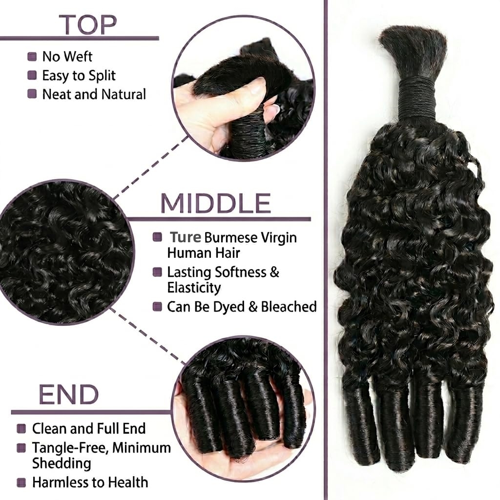 보헤미안 브레이드용 인모, 버마 곱슬머리 번들, 보헤미 - Water Wave Bulk Human Hair For Braiding 리뷰 및 가격