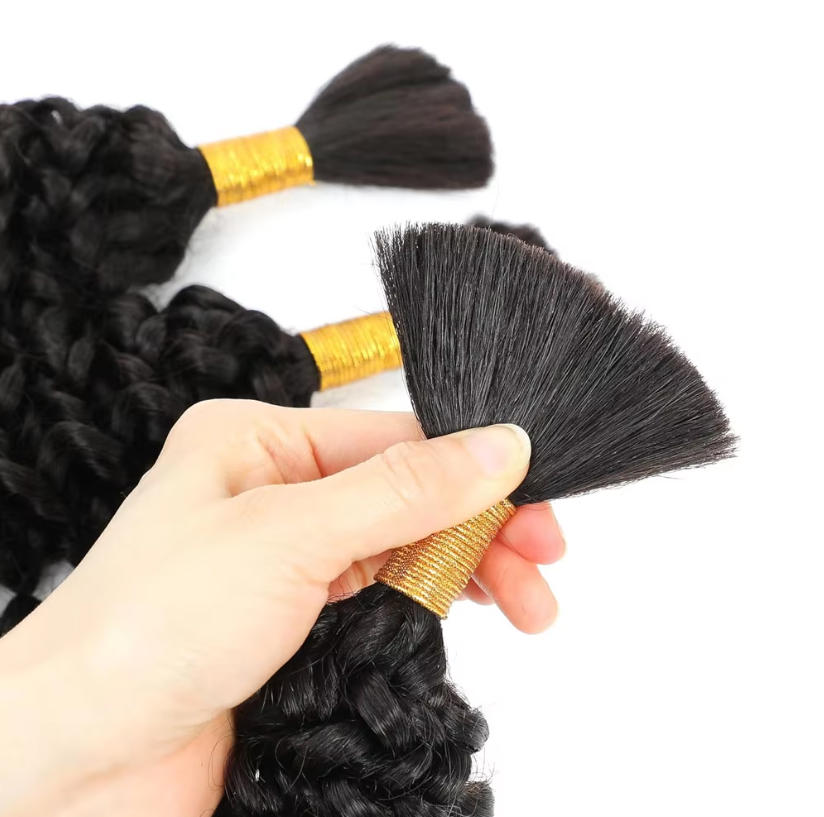루즈 벌크 인모 딥 워터 웨이브 브레이딩 헤어 110g - Water Wave Bulk Human Hair For Braiding 리뷰 및 가격