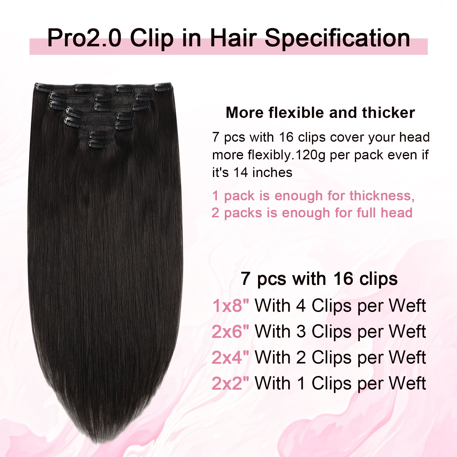 스윗멧 프로2.0 클립인 헤어 익스텐션 천연 인모 12 - Seamless Clip In Hair Extensions Human Hair 리뷰 및 가격