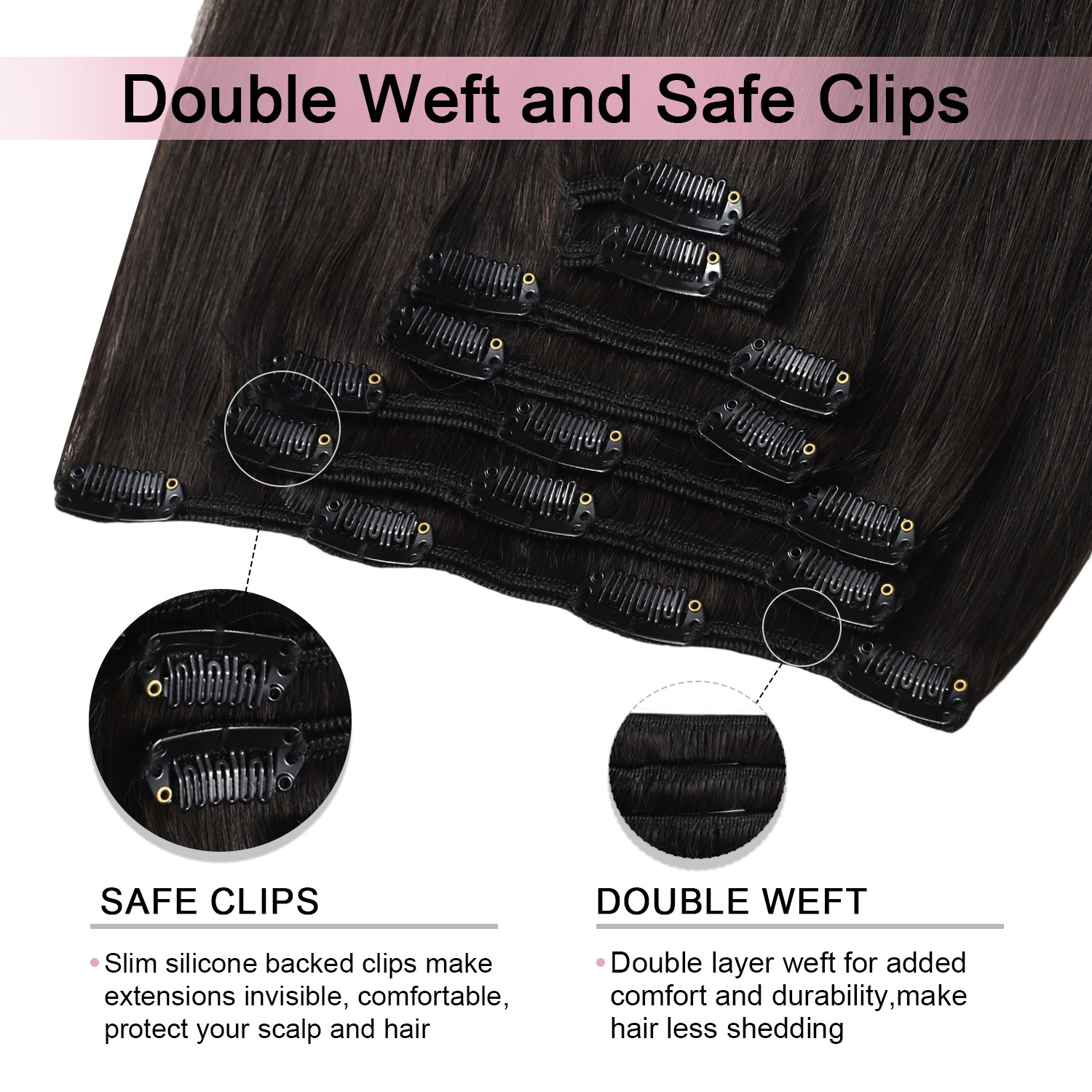 스윗멧 프로2.0 클립인 헤어 익스텐션 천연 인모 12 - Seamless Clip In Hair Extensions Human Hair 리뷰 및 가격