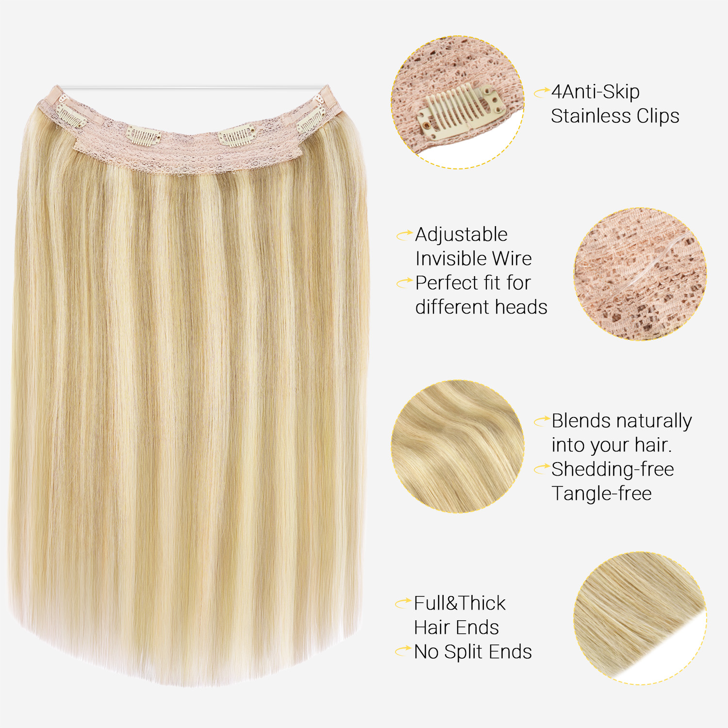 선모파보 보이지 않는 와이어 헤어 익스텐션 100% 레 - Seamless Clip In Hair Extensions Human Hair 리뷰 및 가격