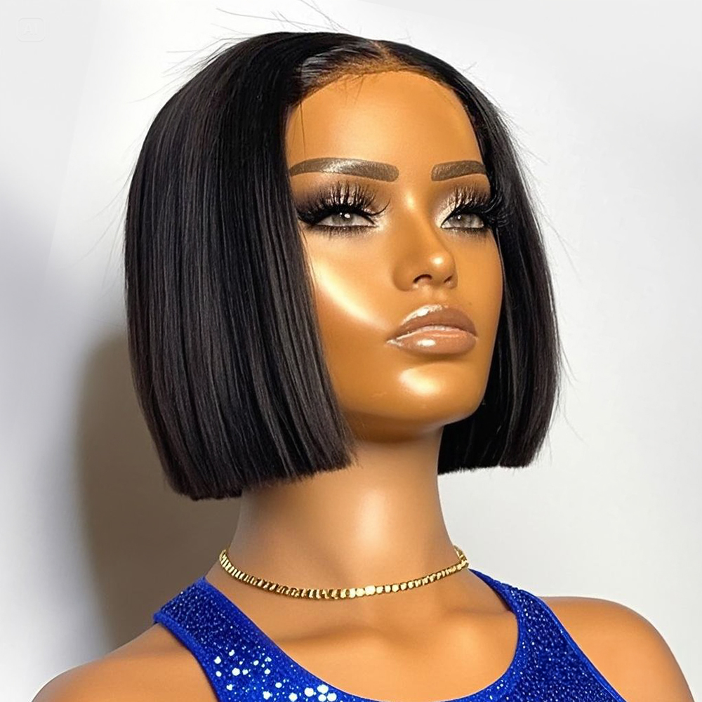 250% 밀도의 스트레이트 숏밥 가발 13x4 13x6 - Glueless Wear And Go Human Hair Wig 리뷰 및 가격