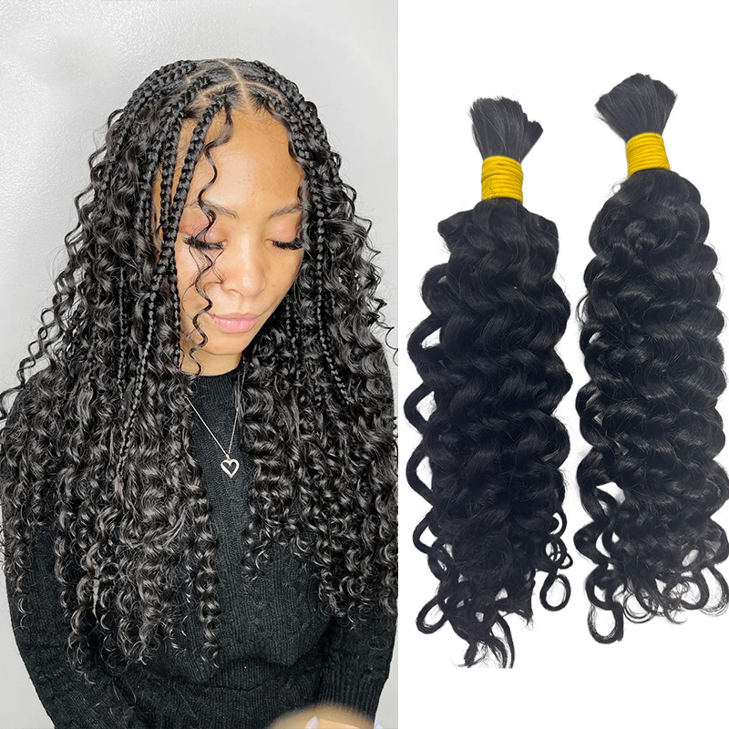 물결 웨이브 벌크 인모 브레이딩용 곱슬머리 노 웨프트  - Water Wave Bulk Human Hair For Braiding 리뷰 및 가격