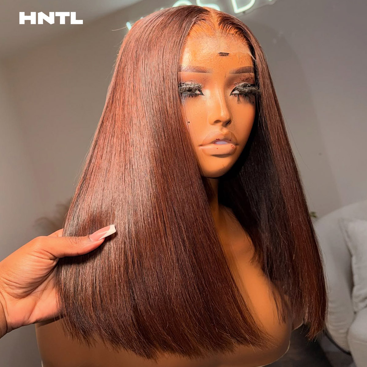 글루리스 웨어앤고 브라운 컬러 밥 가발 인모 13x4  - Pre Parted 13X4 Lace Front Bob Wig 리뷰 및 가격