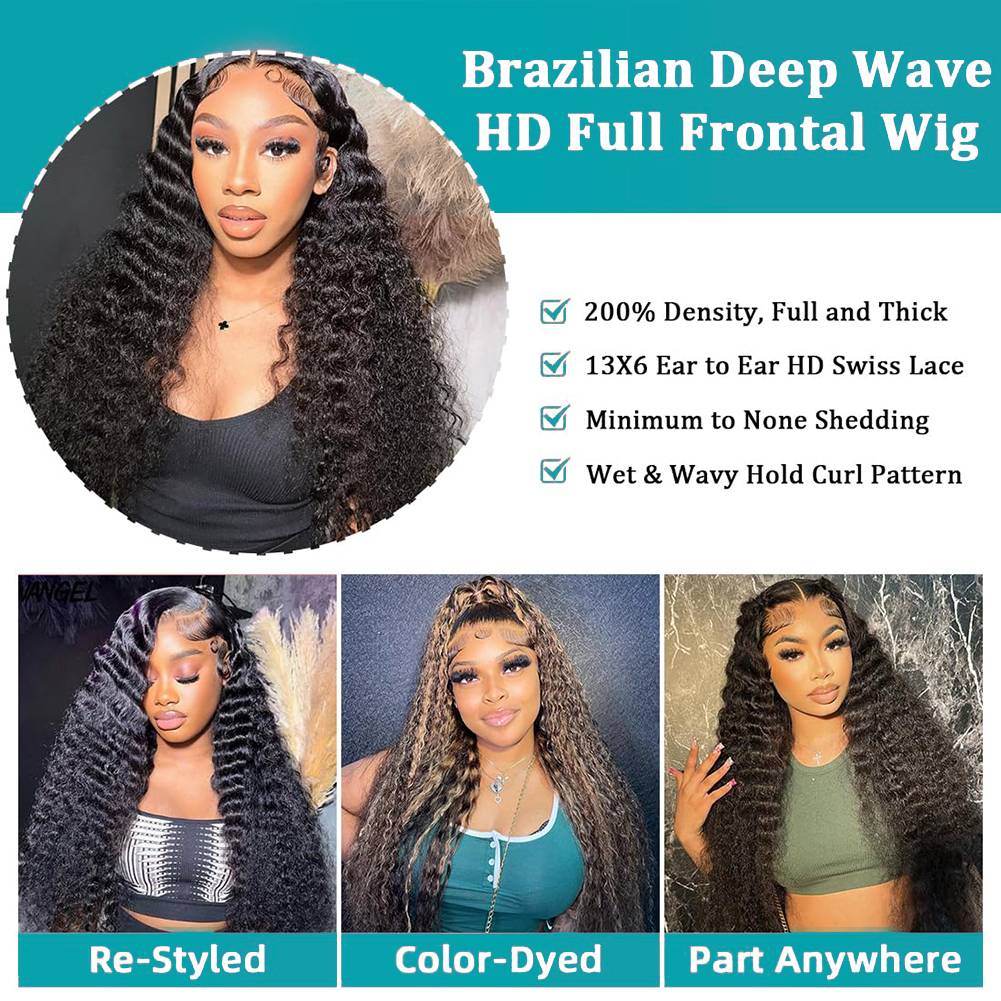 40 46인치 딥 웨이브 13x6 13x4 HD 레이스 - Human Hair Wigs 리뷰 및 가격
