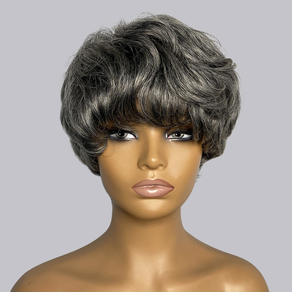 픽시컷 인모 가발 회색 # 280 # SP430 # 5 - Short Pixie Cut Wig Human Hair Cheap 리뷰 및 가격