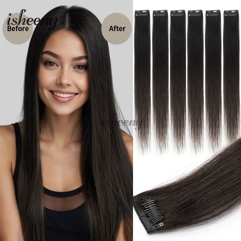 이시니 6피스 미니 클립인 인모 패드 1클립 온 머신  - Seamless Clip In Hair Extensions Human Hair 리뷰 및 가격