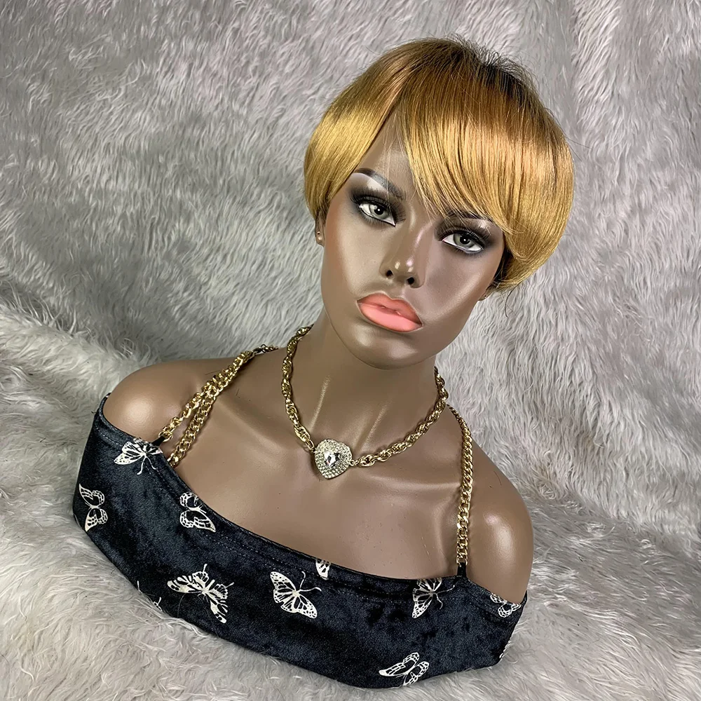 앞머리가 있는 짧은 레미 헤어 가발, 브라질 스트레이트 - Short Pixie Cut Wig Human Hair Cheap 리뷰 및 가격