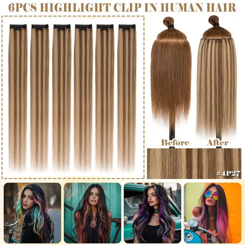클립형 붙임머리, 심리스 스트레이트, 6피스 세트, 이 - Seamless Clip In Hair Extensions Human Hair 리뷰 및 가격