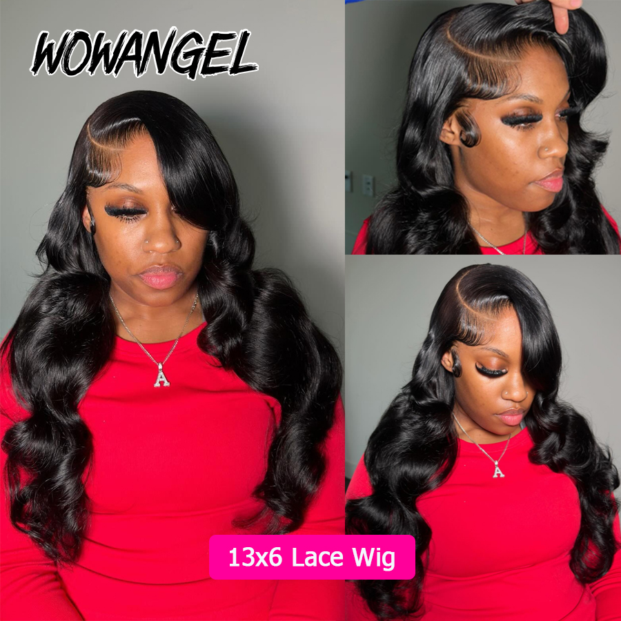 와우 엔젤 바디 웨이브 제트 블랙 250% 13x6 H - Hd Lace Frontal Wig Human Hair Pre Plucked 리뷰 및 가격