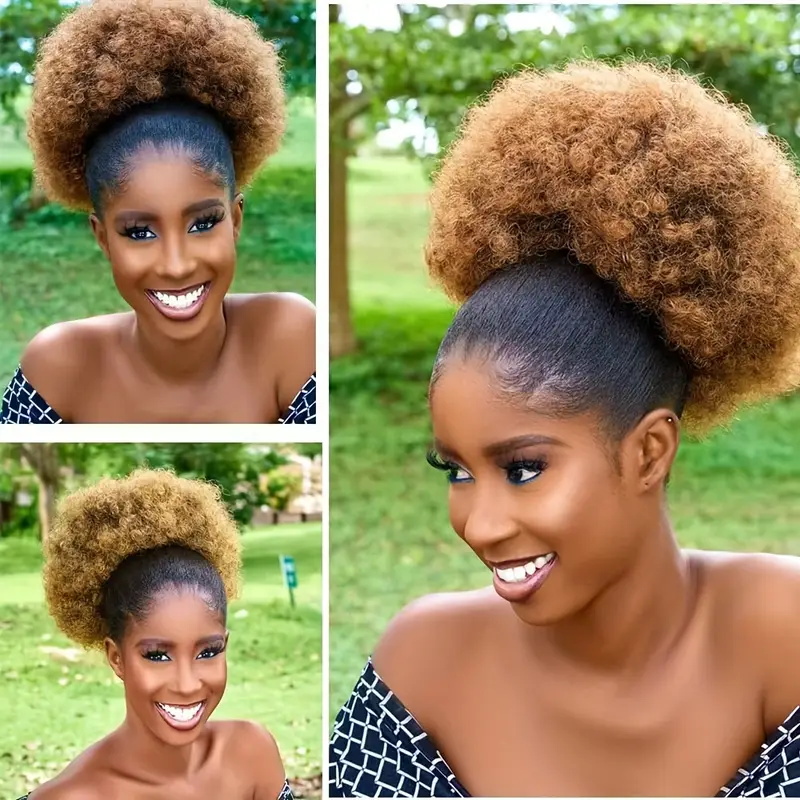 여성용 10인치 아프로 곱슬 합성 포니테일 붙임머리 드 - Drawstring Afro Curly Puff Ponytail 리뷰 및 가격