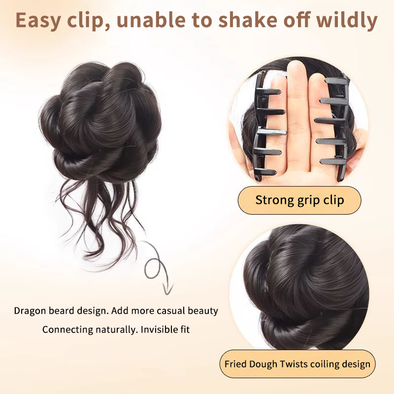새로운 합성 헤어 번 시뇽 메시 번 클로 클립 인 헤어 - Claw Clip Messy Bun Hair Piece 리뷰 및 가격