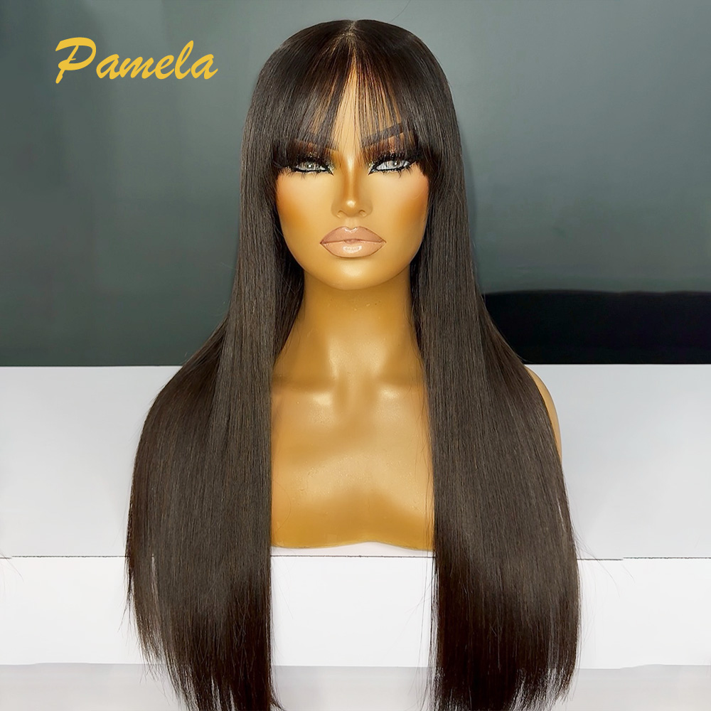 브라질리언 프리컷 본 스트레이트 인모 앞머리 있는 36 - Lace Front Wigs 리뷰 및 가격